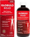 Globulo Rojo Suplemento de hierro - Suplemento dietético líquido con vitaminas de hierro de alta potencia (Vegan) (1 Pack)