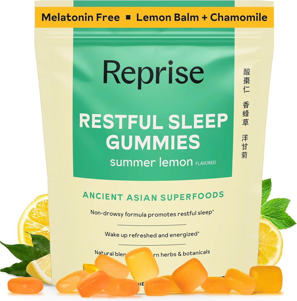 Melatonin Free Natural Sleep Aid Gummies for Adults  NO Melatonin ← Herbal Jujube " Chamomile, Lemon Balm - Deep Sleep Supplement " Relax for zzz, 45 Vegan Gummies (45 Gummies (1 Pack))