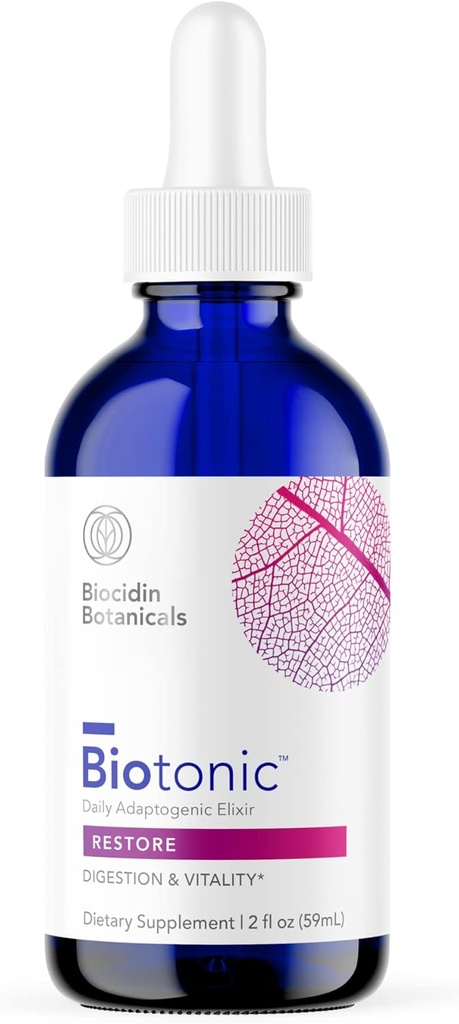 Bio-Botanical Research Biotonic Adaptogenic Tonic - Liquid Tincture Drops Adaptogen Supplement to Help Restore Energy &amp; Help Reduce Occasional Fatigue - Herbal Elixir for Immune Support (2 oz)