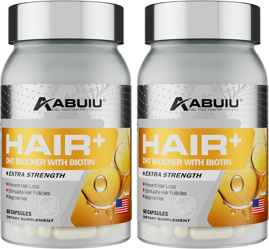 Biotin for Hair Growth Women Men - Biotin Supplement 5000 mcg, with Vitamin C E B12 B6 A Support Strong Nails Skincare Hair Health - USA Made - 120 Capsules / 2 Packs