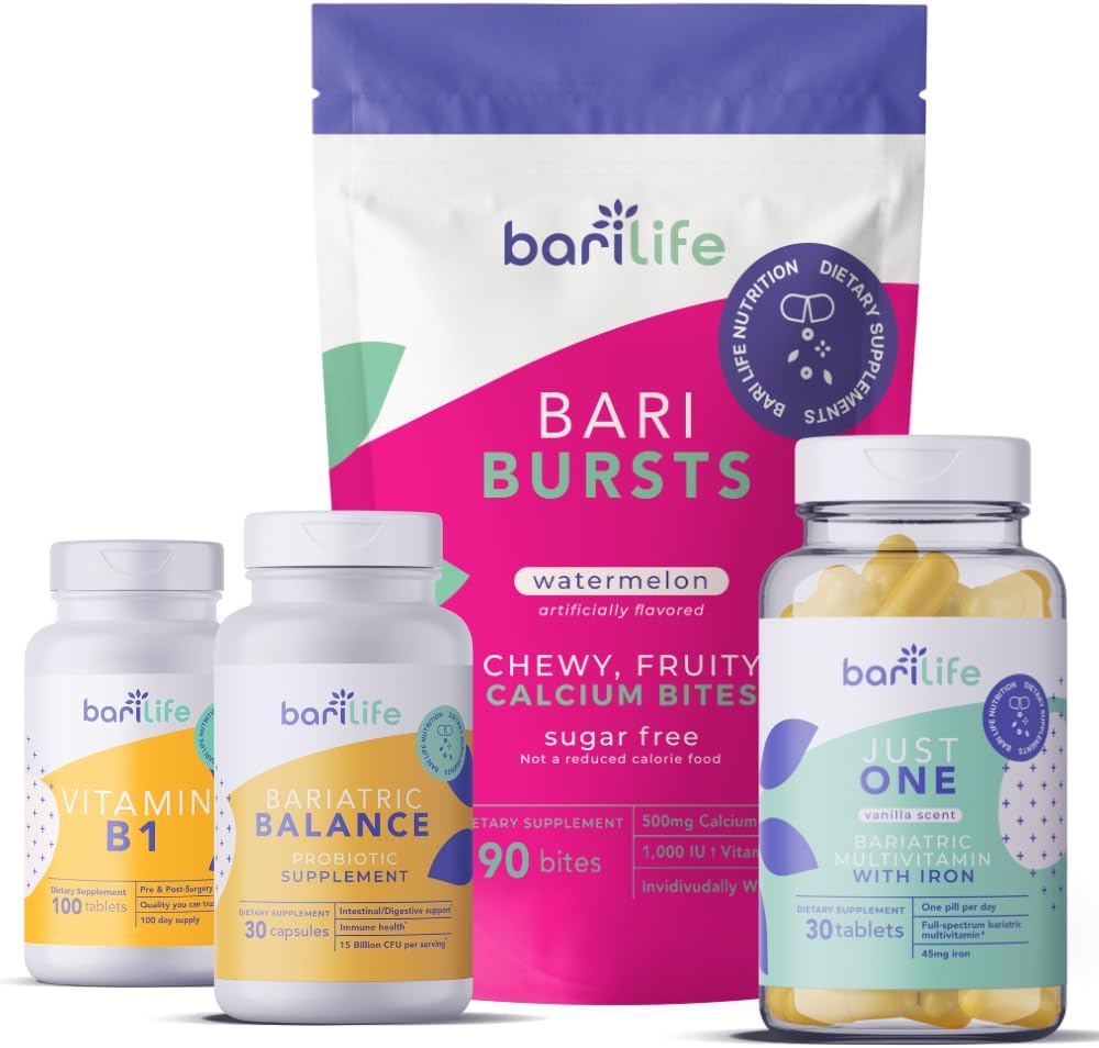 Bari Life Gastric Sleeve, Gastric Bypass Vitamin and Supplement Starter Kit (Watermelon)