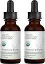 USDA Organic Potassium Iodide 250 mcg Liquid Supplement 2-Pack (1-Year Supply) - Supports The Thyroid Gland and Helps Exposure " Low Levels of Iodine - More Bioavailable Than Tablets, Pills - 1 Fl Oz