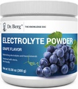 Dr. Berg Zero Sugar Hydration Keto Electrolyte Powder - Mejorado w / 1000 mg de Potasio & Real Pink Himalayan Salt (NOT Table Salt) - Grape Flavor Hydration Drink Mix Suplemento - 50 Servings