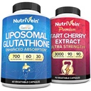 Nutrivein Premium Liposomal Glutathione Suplemento " Tart Cherry Capsules Bundle: High-Absorption Glutathione Liposomal Supplement " Tart Cherry Extract Capsules for Detox, Recovery, " Defenses