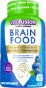 Vitafusion Brain Food Gummy Suplemento: 125mg Ashwagandha, 100mg Phosphatidylserine por Serving, B Vitaminas, 50ct (25 Day Supply), Blueberry Flavor de la marca de vitaminas número uno de América