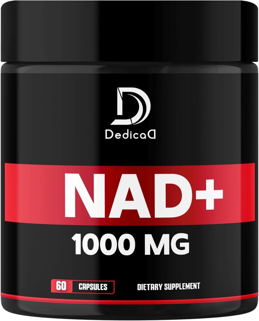 Suplemento NAD 1000 mg - Suplemento NAD puro - Reparación de energía y ADN, Defensa del envejecimiento, Función cerebral - 60 cápsulas