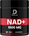 Suplemento NAD 1000 mg - Suplemento NAD puro - Reparación de energía y ADN, Defensa del envejecimiento, Función cerebral - 60 cápsulas