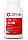 PROTOCOLO PARA LA VIDA BALANCE Ginkgo Biloba - 120 mg Ginkgo Biloba Extracto - con Eleuthero - para la salud cerebral y la circulación sanguínea Soporte - Dairy Free " Non-GMO - 100 Veg Capsules