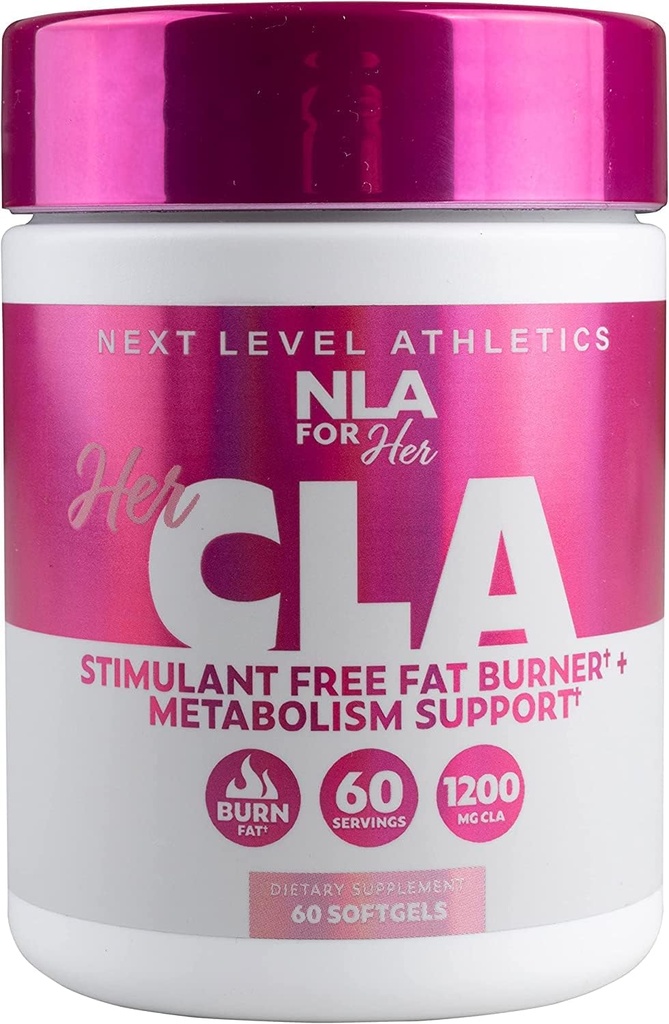 NLA Para su CLA, 1200 mg, 60 Conteo - Sin cafeína o estimulantes, Ayudas en grasa quema, Aumento del metabolismo, Boosts Immune System, Aumento de fuerza y resistencia, Calorie Burn with Omega 6-Fatty Acids