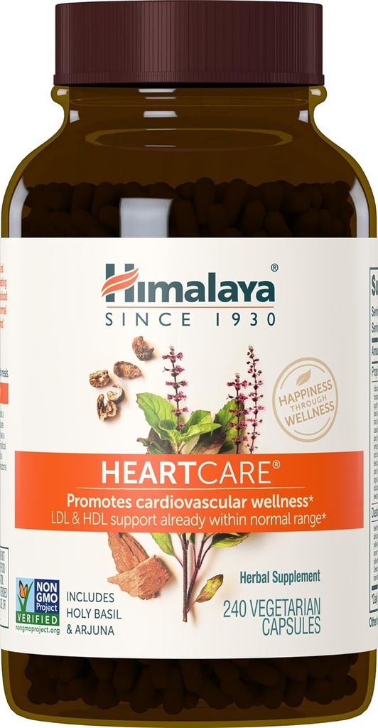 Himalaya HeartCare, Colesterol " Suplementos de presión sanguínea para el bienestar cardiovascular y la salud cardíaca, 720 mg, 240 cápsulas, 2 meses de suministro