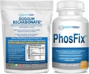 Bicarbonato de sodio orgánico Alkaline Suplemento Bundle 2LB Powder para la alcalinidad, el riñón " Acid Support + PhosFix 120 Pills Phosphorus Binder for Healthy Phosphorus Levels " Kidney Health Renal Support