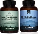 Natural Rhythm Calm Bundle - Triple calma Magnesium 150mg, 120 capsules + B-CALMplex, Única vitamina B Lind, 90 cápsulas