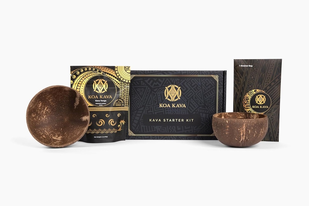 Koa Kava Tea Starter Kit - Todo lo que necesita para empezar a hacer Kava Root y sentir verdadera Kava Kava Relax