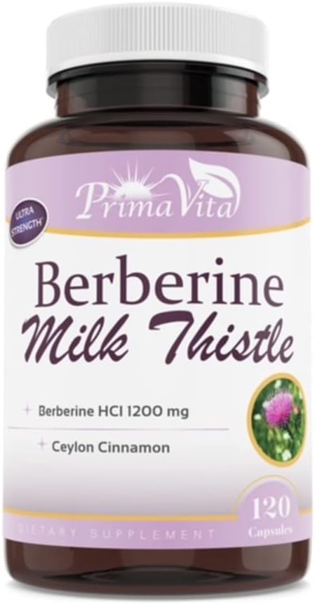 Berberine HCL 1200mg con esteto de leche y canela de Ceylán, activador metabólico de Ampk, sistema inmunológico saludable y bienestar gastrointestinal, 40 servidos, 120 cápsulas de verduras