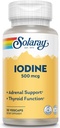 Solaray Iodine 500 mcg tención mayo Ayuda Asistencia Función tiroidea saludable, metabolismo, foco y energía ← Non-GMO, Vegan  30 VegCaps ← Pack of 2