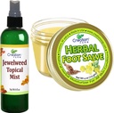 Jewelweed Topical Mist 8 Oz y Herbal Foot Salve 4 Oz - Soluciones para Itch para hacerlo más fácil de disfrutar todos los días