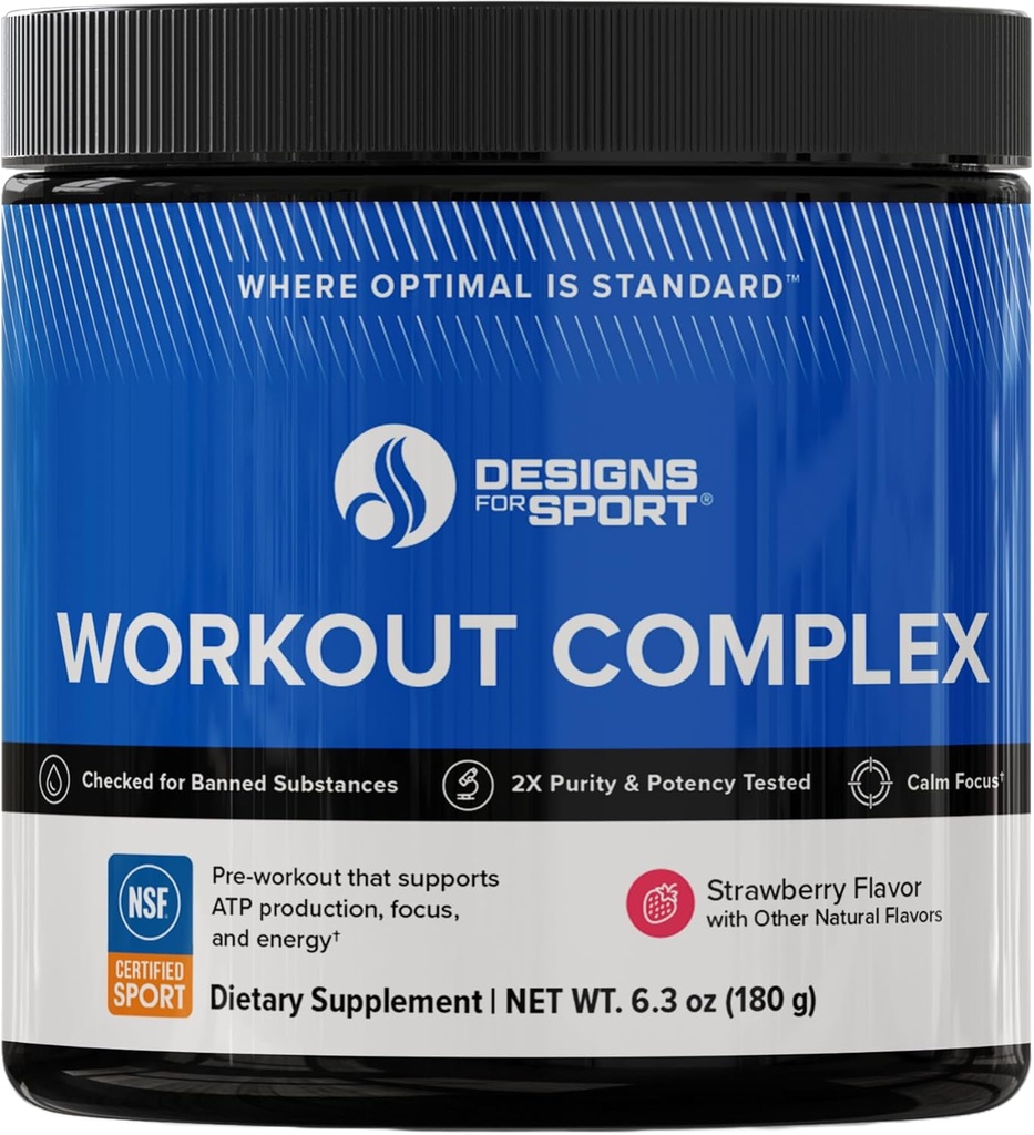 Diseños para Sport Workout Complex - NSF certificado para Sport Pre Workout Powder - L-tyrosine, Acetyl L-Carnitine, Creatine &amp; Caffeine para apoyar la recuperación de entrenamiento, energía y foco (6.3 oz)