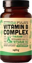 sapling Vegan Vitamin B Complex - Full Food Blend with Essential B Vitamins B1, B2, B3, B5, B6, B7, Folate, B12-60 Caps
