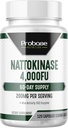 Probase Nutrition Nattokinase Suplemento 4,000 FU Servings, 120 Capsules (Derivado de Natto japonés) Enzimas sistémicos para soporte cardiovascular y circulatorio