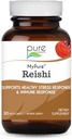 PURE ESSENCE LABS MyPure Reishi Organic Mushrooms Supplement - 100% Real Mushroom Extract for Immune Support, Stress Relief, Build Energy (30 cápsulas)