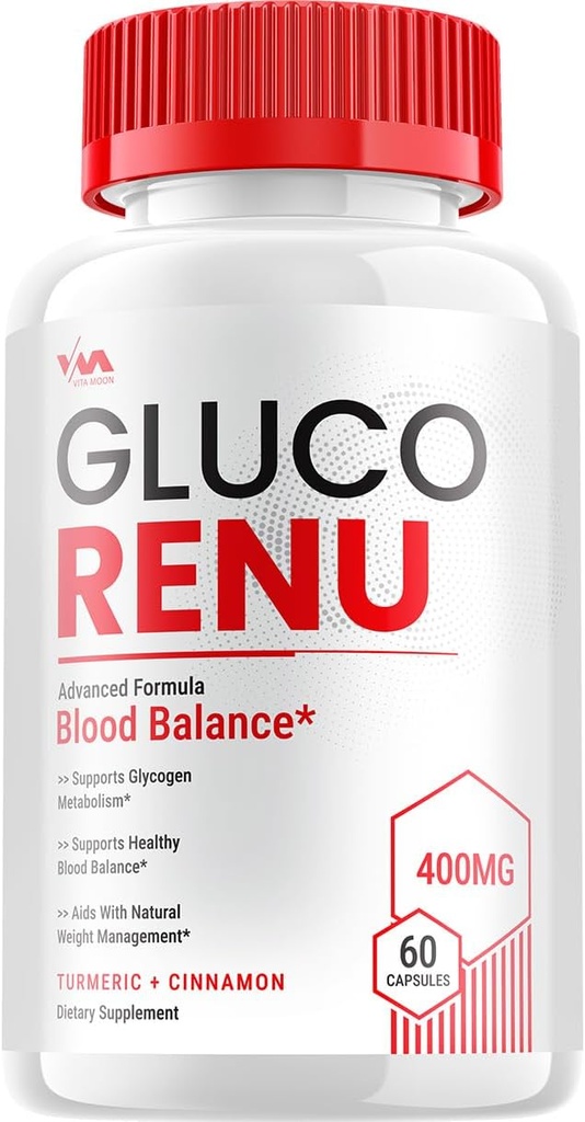 (1 Pack) Gluco Renu Suplemento, GlucoRenu Capsule - Advanced Formula Gluco Renu, GlucoRenu Maximum Strength Reseñas, 60 cápsulas