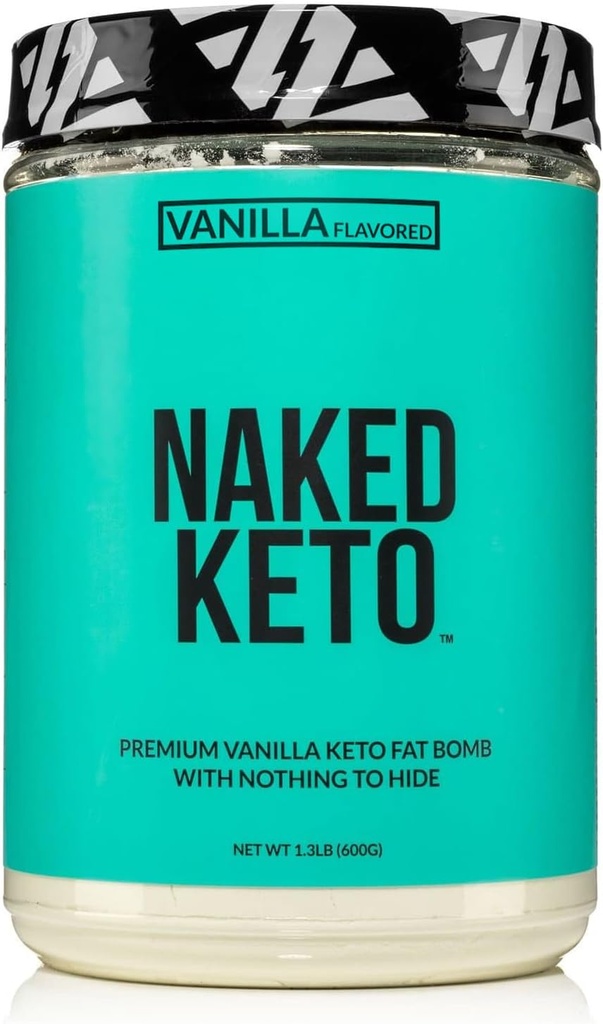 Naked Vanilla Keto - Premium Vanilla Keto Fat Bomb Powder - Nada Artificial - Sin gluten Keto Bomb Vanilla Mct Oil Powder con No Gmos - 1.3 Lb