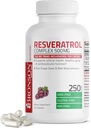 Resveratrol Bronson 500 Complejo Standardizado Trans-Resveratrol + Grape Seed & Red Wine Extract, 250 cápsulas