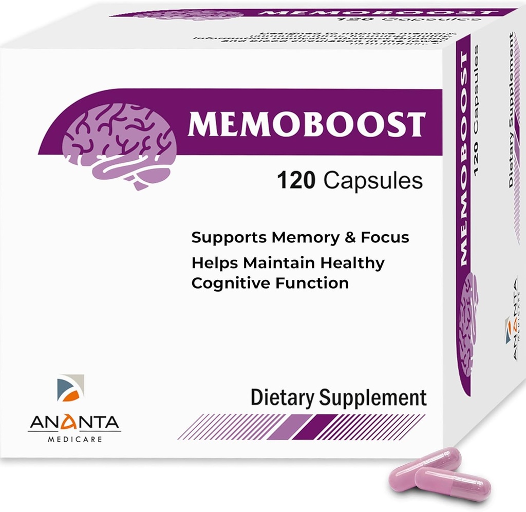 MEMOBOOST Ananta Medicare – Herbal Dietary Supplement (120 Capsules)