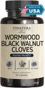 VINATURA Wormwood Black Walnut Clove Capsules - Cleanse, Detox, Intestinal Guard Formula Supplement for Humans, con Wormwood herb, Black Walnut Extract Combination, 60 cápsulas