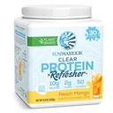 Sunwarrior Clear Protein Powder Plant-Based Water Mix, Vegan and Refreshing Protein and Hydration Supplement 10g Per Serving Peach Mango Flavored 420g Tub 30 Servings