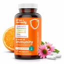 Una dosis de quercetina de inmunidad con vitamina C y zinc, vitamina D, 500 mg de quercetina Bromelaina con vitaminas Echinacea &amp; B, Lung Immune Support Suplemento 7 en 1 Booster de Defensa de inmunidad (60 Conde)