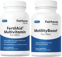 FertilAid for Men and MotilityBoost Combo, Vitaminas Prenatales y Fertilidad masculina Suplemento de Apoyo Conde y Motilidad con L-Carnitina, CoQ10, Zinc y Más, 150 Capsules, 1 Mes de Suministro