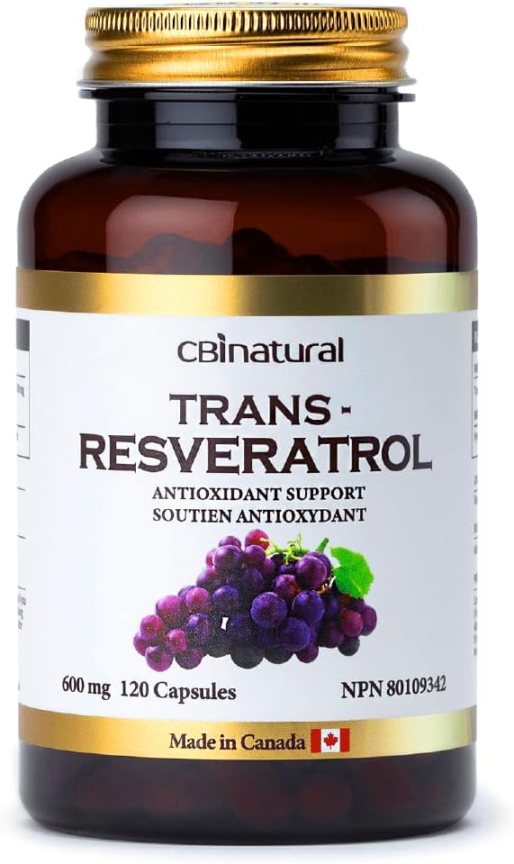 Trans-Resveratrol 600mg, Antioxidante de alta potencia, soporta la salud celular y el envejecimiento saludable, 120 cápsulas veganos, suministro de 4 meses, no GMO, Gluten Free