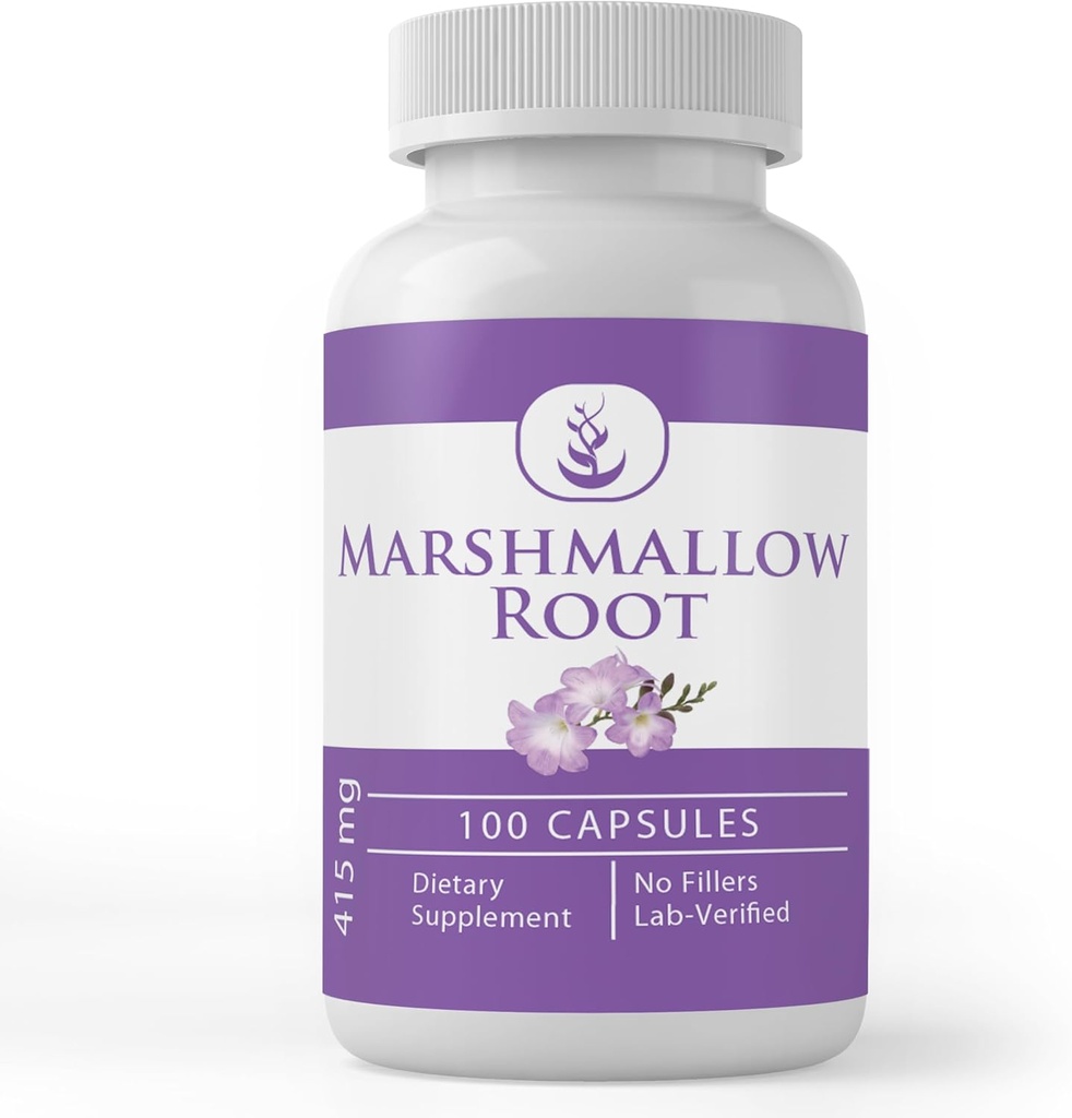 Pure Original Ingredientes Marshmallow Root, (100 cápsulas) Siempre Puro, No Aditivos O Fillers, Lab Verified