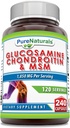 Pure Naturals Glucosamine Chondroitin + MSM Supplement TEN 1850 Mg TEN 240 Capsules ← No Gluten-Free TEN Made in USA