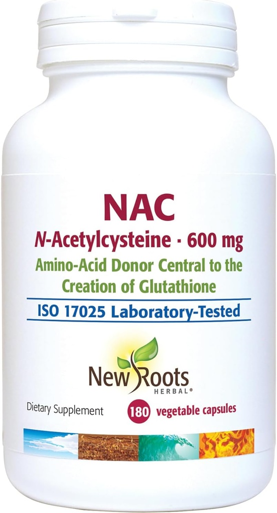 NOTICIAS ROOTS HERBAL NAC Suplemento N-AcetylCysteine tención 45-Day Supply Silencio NAC 600mg per Serving ← Vegan Friendly ← Non-GMO Silencioso Gluten Free (180 cápsulas vegetales)
