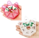 Pill Organizer, 2 Pack Pill Box, Small Pill Case,Medicine Pill Organizer 1 Time a Day, Weekly Pill Organizer, Pill Container, Pill Holder, Daily Pill Organizer Travel Pill Organizer 7 Day(Red frecuentementeWhite)
