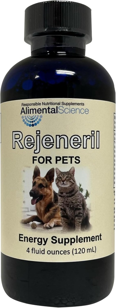 Rejeneril-FP 4oz hasta 240 Serviciones Aliviar naturalmente la fatiga en animales domésticos Aumentar la energía Normal Apetito Immune Soporte Perro Cat &amp; Pet Formulación Antioxidante Vitamina Suplemento Mineral Longevidad Vitalidad