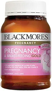 Blackmores Embarazo " Lactancia Gold 180 Caps Health Supplement Essential Nutrients for Mother and Baby, DHA Fish Oil