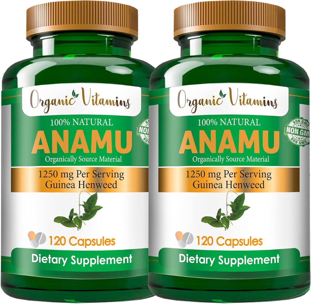 Vitaminas Orgánicas Anamu 1250mg 100% Crecida orgánicamente 240 cápsulas Petiveria Total Allicea Vitamisan