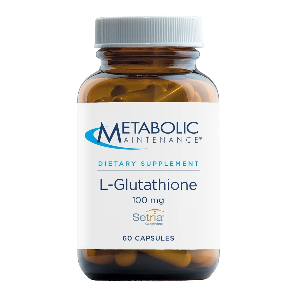 Mantenimiento metabólico L-Glutathione 100mg - Antioxidante, Immune, Liver + Detox Support Suplemento - "Formación libre" para la absorción superior (60 cápsulas)