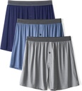 DAVID ARCHY Hombres Ropa interior Bamboo Rayon Boxers para Hombre Breathable y Cool Hombres Boxer Shorts con Button Fly 3 o 5 Pack