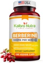 Kaibro Nutra Berberine Supplement 1000mg, Berberine HCL for Immune System, Glucose Support, Circulatory & Gastrointestinal Health, Vegan & Gluten-Free, 120 Capsules