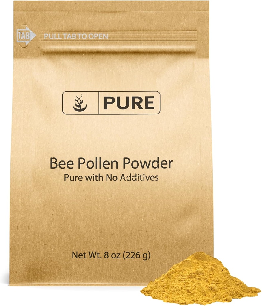 PURE ORIGINAL INGREDIENTS Bee Pollen, 8 oz, Sin rellenos, Suplemento no diluido