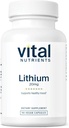 Nutrientes Vitales Lithium Orotate 20mg ← Suplementos de Litio Vegan para la memoria, estado de la mente y salud conductual* ¦ Gluten, Dairy, Soy Gratis
