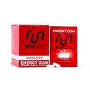 RUN GUM Cinnamon Energy Gum 50mg Caffeine Taurine & B-Vitamins Por Piece, 24 piezas (Pack of 12), 2 piezas = 1 café o bebida energética, azúcar libre, cero calorías