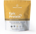 Sprout Living Epic Protein, Plant Based Protein & Superfoods Powder, Vanilla Lucuma Powder  20 Grams Organic Protein Powder, Vegan, Non Dairy, Non-GMO, Gluten Free, Low Sugar (5 libras, 60 servidos)