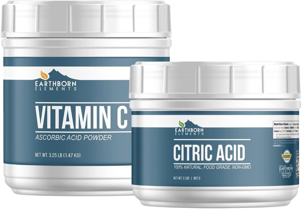 Elementos tercos Vitamina C y Ácido Cítrico, Varios tamaños, Caja Fuerte de Alimentos, Preservadores &amp; Suplementos