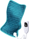 Almohadilla de calefacción eléctrica para retroceso / hombro/nee/Leg Alivio de dolor, 6 Ajustes de calefacción rápida, Auto-Off, Lavadora de máquinas, Opciones de calor seco húmedo, Extra Grande 12"x24"