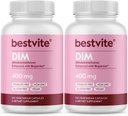 MEJORVITE DIM (Diindolylmetano) 400 mg con Bioperina (240 cápsulas vegetarianas) (120 x 2) - Sin esteroides - No gelatina - Vegan - No GMO - Gluten Gratis